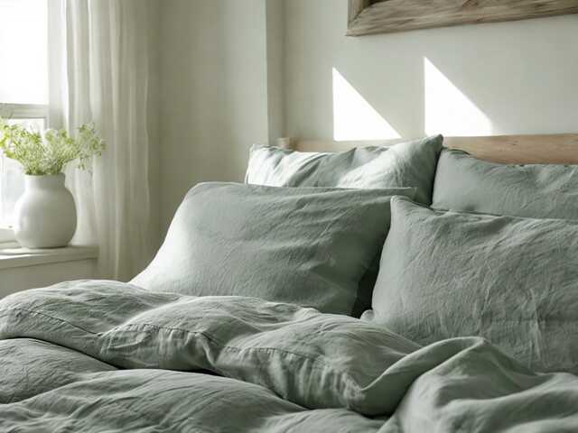 Sage Linen Duvet Cover Soft 1 Medium Weight Cover Breathable Stonewashed Comfort - image 1