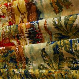 Lined Toile Curtain Panel, Antique Red Bosporous French Style - thumbnail 2
