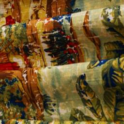 Lined Toile Curtain Panel, Antique Red Bosporous French Style - thumbnail 3