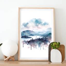 Windermere Poster Set - Of 3 Prints - Watercolour Lake Print Wall Hanging Decor Art District Gifts Watercolor Artwork - thumbnail 2