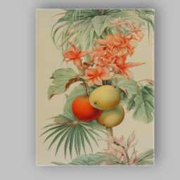Yellow Lemon Botanical Repeat Pattern Floral Canvas Wall Art Print Decor Picture Ready To Hang - thumbnail 1