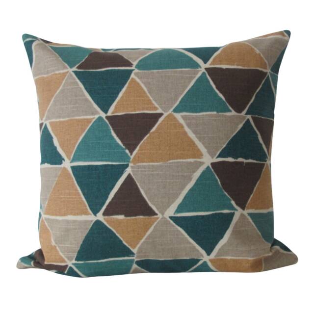 Jewel Tone Geometric Triangle Pillow Cover - Modern Cotton Throw - image 1