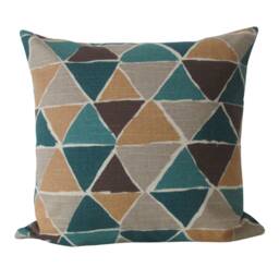 Jewel Tone Geometric Triangle Pillow Cover - Modern Cotton Throw