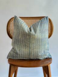 Indigo Neutral Tribal Hemp Hand Woven Natural Dye Color Lumbar Pillow Cover - thumbnail 1