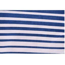 Handmade Cotton Striped Area Rug Blue Gray Reversible Dhurrie - thumbnail 4