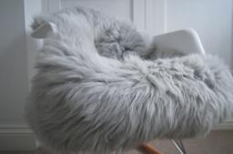Grey Sheepskin Rugs For Chairs Dining Chairs, Outdoor Entertaining, Room, Scandi Home Decor, Wedding - thumbnail 1