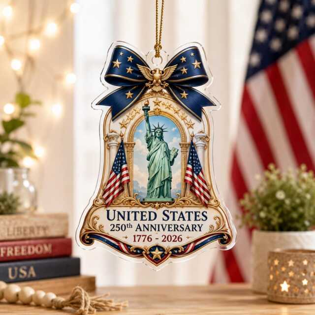 statue Of Liberty Usa 250Th Ornament, 1776 2026 Acrylic Decor, America Anniversary Gift, Patriotic Christmas Keepsake - image 1