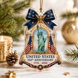 statue Of Liberty Usa 250Th Ornament, 1776 2026 Acrylic Decor, America Anniversary Gift, Patriotic Christmas Keepsake - thumbnail 2