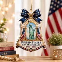 statue Of Liberty Usa 250Th Ornament, 1776 2026 Acrylic Decor, America Anniversary Gift, Patriotic Christmas Keepsake