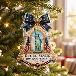 statue Of Liberty Usa 250Th Ornament, 1776 2026 Acrylic Decor, America Anniversary Gift, Patriotic Christmas Keepsake - thumbnail 3