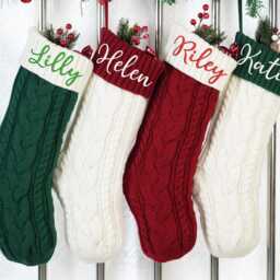 2025 Embroidered Knit Christmas Stocking, Personalized Family Stockings, Xmas Stockings With Name, Monogram Stocking, Holiday Decor - thumbnail 2