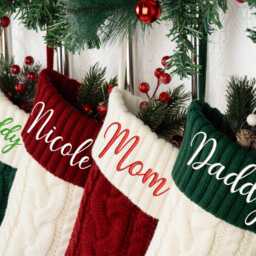 2025 Embroidered Knit Christmas Stocking, Personalized Family Stockings, Xmas Stockings With Name, Monogram Stocking, Holiday Decor - thumbnail 3