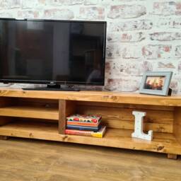 Metis - Chunky Rustic Tv Unit/Stand Media Console Television Table Farmhouse, Urban Style - thumbnail 2
