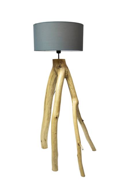 Modern Oak Lamp On Four Legs Very Unique, Floor With A Lampshade, Office Lamp, Reclaimed Wood - image 1