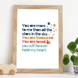 Boys Nursery Prints, Bedroom Quotes, Wall Art, Decor, You Are Loved, Playroom Print - thumbnail 1