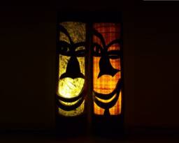 Handmade Bamboo Tiki Lamp Pair Tribal African Decor