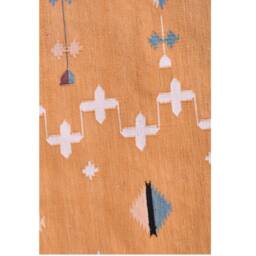 Handmade Cotton Dhurrie Rug Mustard Yellow Kilim, Reversible - thumbnail 4