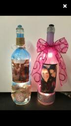 Best Friend Wine Bottle Lamp, Family Picture, Customizable Personalized Gift For Or Family, With Lights - thumbnail 1