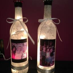 Best Friend Wine Bottle Lamp, Family Picture, Customizable Personalized Gift For Or Family, With Lights - thumbnail 2