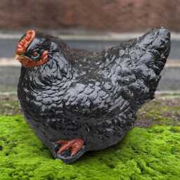 Unique Black Chicken Sculpture Concrete Figurine Outdoor Farmhouse Statue Front Door Decortion Lawn Ornament Chicken Lover Gift - thumbnail 4