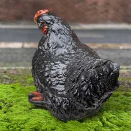 Unique Black Chicken Sculpture Concrete Figurine Outdoor Farmhouse Statue Front Door Decortion Lawn Ornament Chicken Lover Gift - thumbnail 2