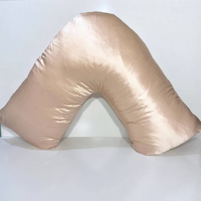 Tri Boomerang V Shape Pillowcase in 100% Mulberry Silk 22Momme Double Side With Laundry Bag, Contour L Nursing - image 1