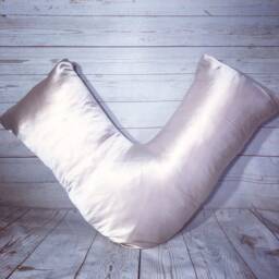Tri Boomerang V Shape Pillowcase in 100% Mulberry Silk 22Momme Double Side With Laundry Bag, Contour L Nursing - thumbnail 2