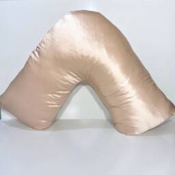 Tri Boomerang V Shape Pillowcase in 100% Mulberry Silk 22Momme Double Side With Laundry Bag, Contour L Nursing - thumbnail 1