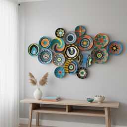 Wicker Wall Plate Set Boho Woven Basket Decor, African Inspired