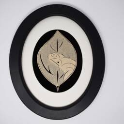 Lizard Cut Paper - Handmade Wall Decor Tribal - thumbnail 4