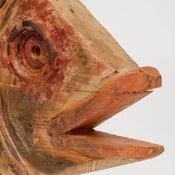 Hand-Carved Wooden Fish Sculpture - Reclaimed Wood Coastal Statement Art - thumbnail 2