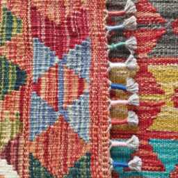 Multicolour Runner Rug, Handmade Artisan Afghan Turkish Scandinavian Navajo Bohemian Flatweave Wool Kilim Rug 201x65 cm - thumbnail 3