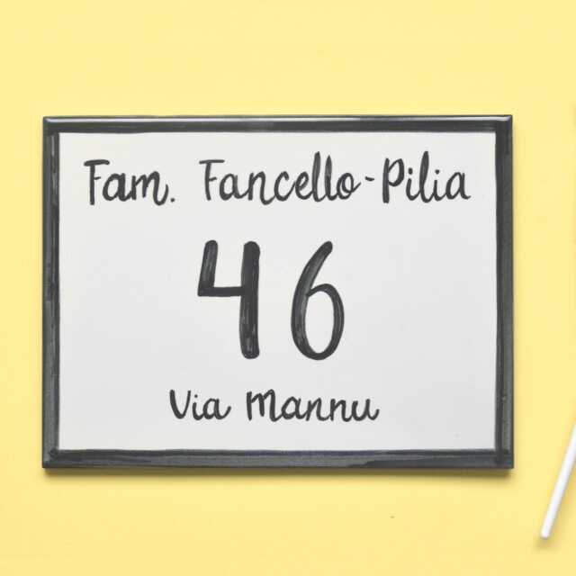 Black House Sign, Rectangle Address Plaque, Personalized Name Number Plaque, Outdoor Address Signs, Spanish Ceramic - image 1