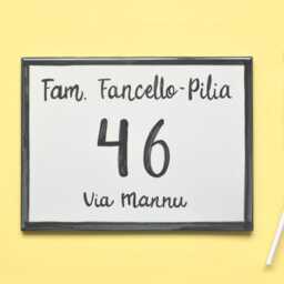 Black House Sign, Rectangle Address Plaque, Personalized Name Number Plaque, Outdoor Address Signs, Spanish Ceramic - thumbnail 1