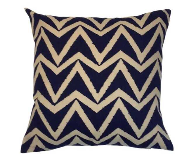 Scion - Dhurrie 3 Colourways Available Indigo/stucco Sauterine Chunky Chevron Cushion Cover Handmade Throw Pillow Designer - image 1