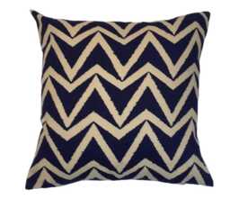 Scion - Dhurrie 3 Colourways Available Indigo/stucco Sauterine Chunky Chevron Cushion Cover Handmade Throw Pillow Designer - thumbnail 1