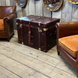 English Leather Trunk Set - thumbnail 1