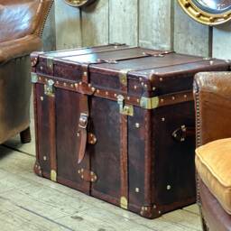 English Leather Trunk Set - thumbnail 2