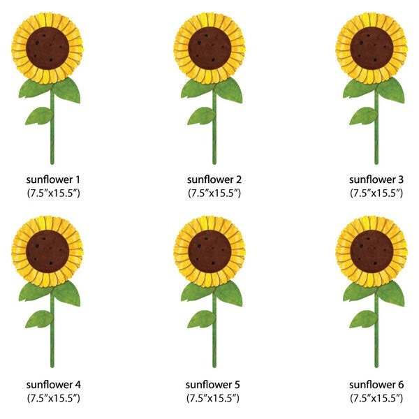Sunflowers Wall Sticker Pack For Flower Room Or Farm Theme Mural - Stk994 - image 1