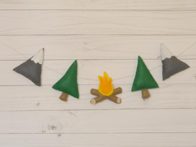 Camping Decor Garland Party Decorations Mountains Pine Trees Firewood Garland Nursery Wall Decor Adventure Awaits - image 1