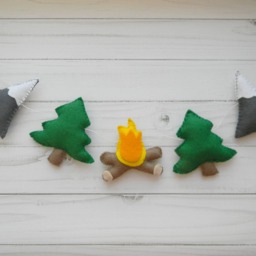 Camping Decor Garland Party Decorations Mountains Pine Trees Firewood Garland Nursery Wall Decor Adventure Awaits - thumbnail 2