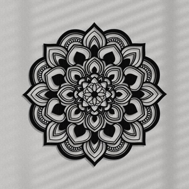 3D Mandala, Decorative Openwork Panel, Stylish Wall Decor, Ornate Graphics, Orient Style Wood Art, Ornament, Flower Of Life - image 1