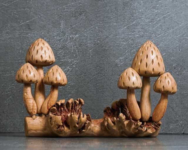 Wooden Mushroom Forest Sculpture, 9.5 - image 1