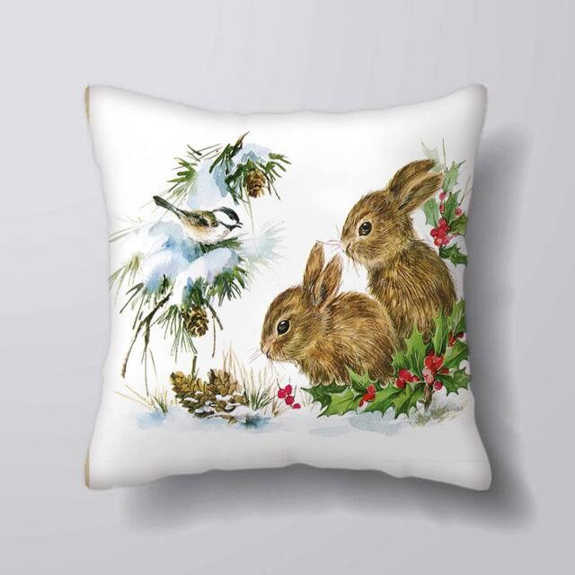 Vintage Bunny Baby Rabbits - Cushion Cover Case Or Stuffed With Insert - image 1