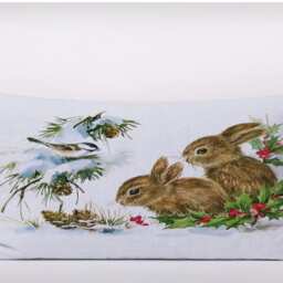 Vintage Bunny Baby Rabbits - Cushion Cover Case Or Stuffed With Insert - thumbnail 2