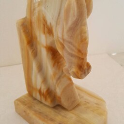 Yellow Jasper Horse Statue Stone Animal Carving - thumbnail 4