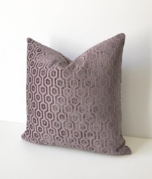 Purple Chenille Geometric Pillow, Velvet Dots Decorative Pillow Cover