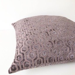 Purple Chenille Geometric Pillow, Velvet Dots Decorative Pillow Cover - thumbnail 3