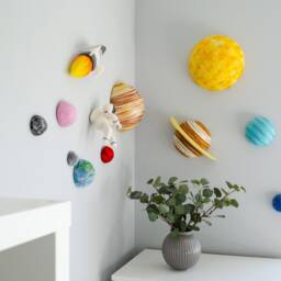 Felt Solar System Planets 3D Nursery Wall Decor - thumbnail 2