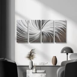 Metal Wall Art - Modern Spiral Sculpture, Large Metallic Decor, Unique Contemporary Artwork - thumbnail 3